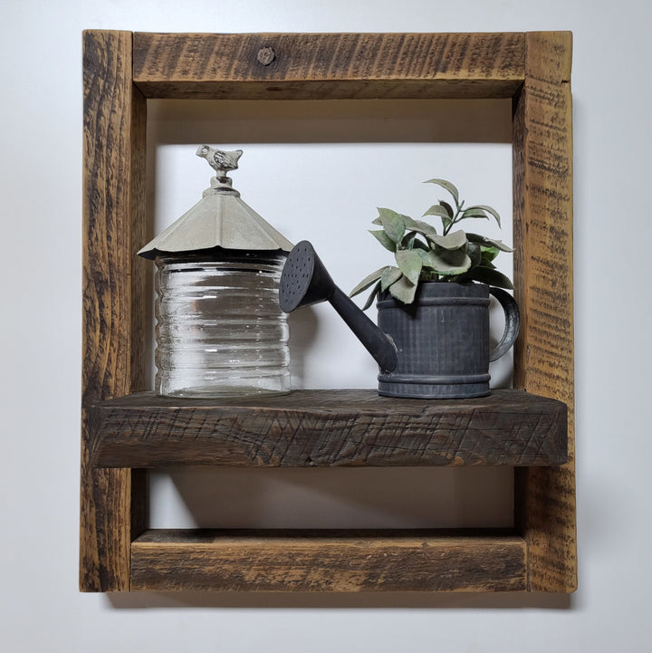 Framed Wall Shelf - Walnut Finish