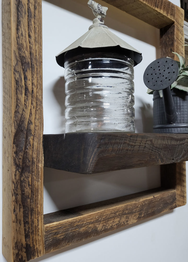 Framed Wall Shelf - Walnut Finish